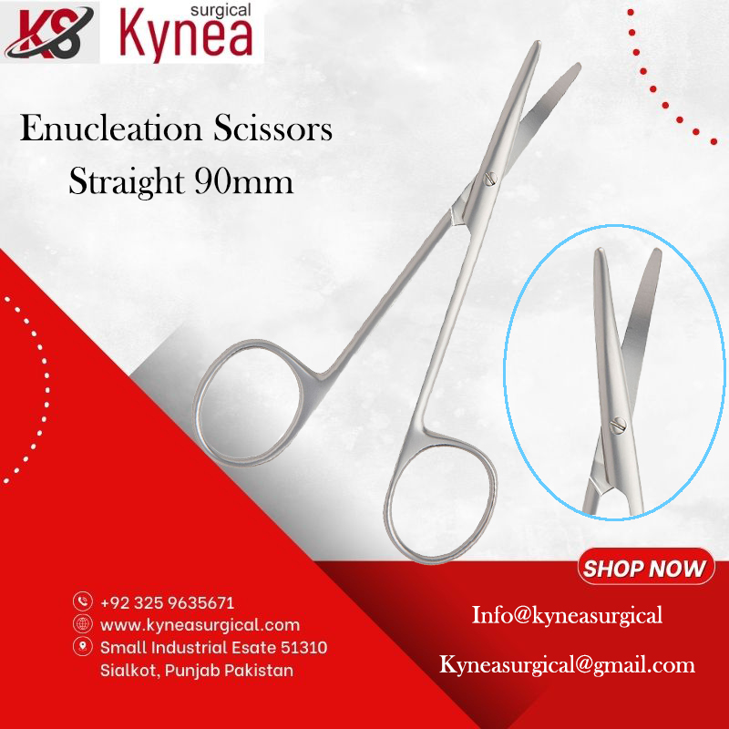 Enucleation Scissors Straight 90mm
High-Quality Medical Grade Stainless Steel
Web, kyneasurgical.com
E-mail, Kyneasurgical@gmail.com / Info@kyneasurgical.com
Contact, +92 325 9635671 
#instruments #eye #eyeinstruments #irisscissors   #Enucleationscissors #kyneasurgical