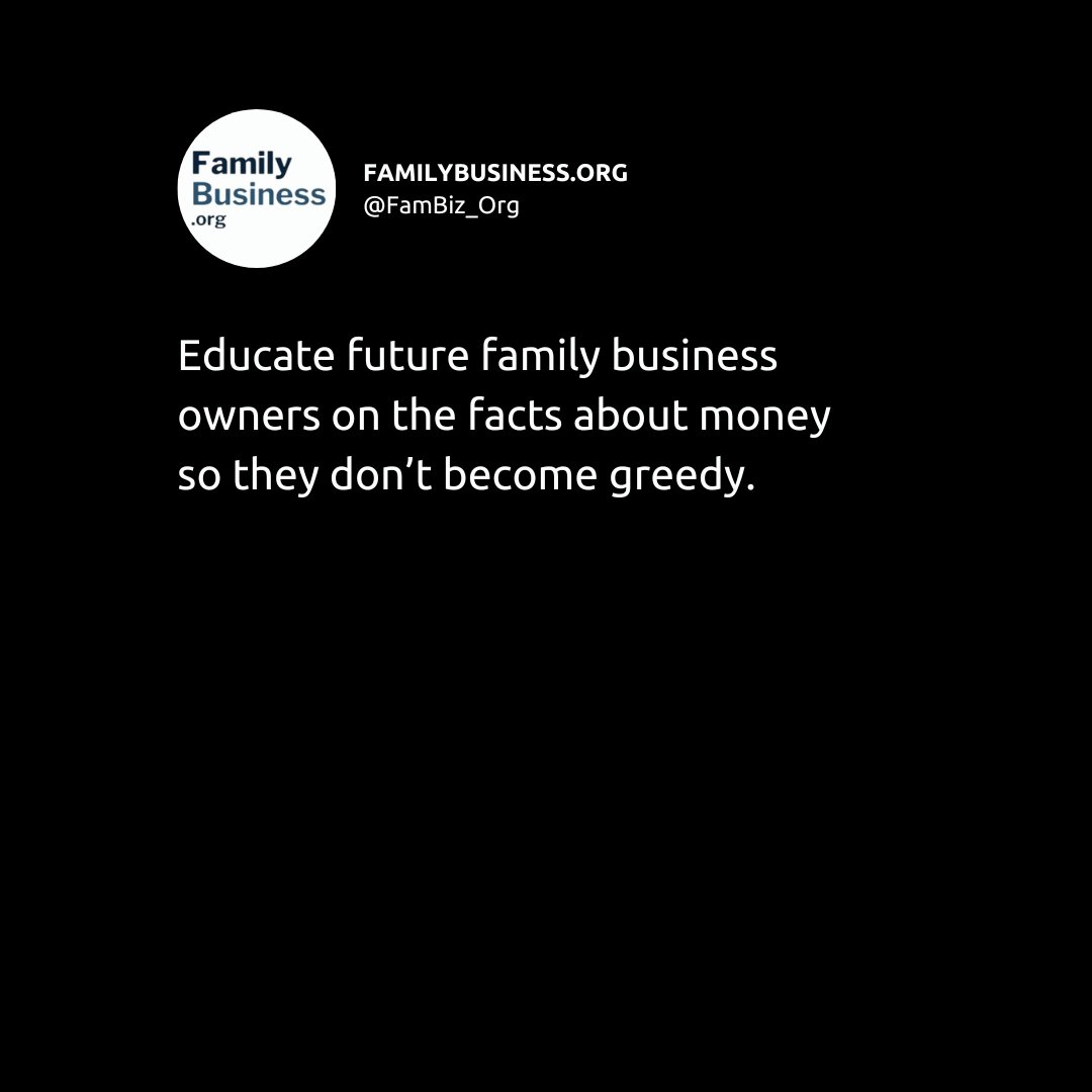 If you want the next generation to be smart with money, you must educate them about money.

familybusiness.org/content/punish…