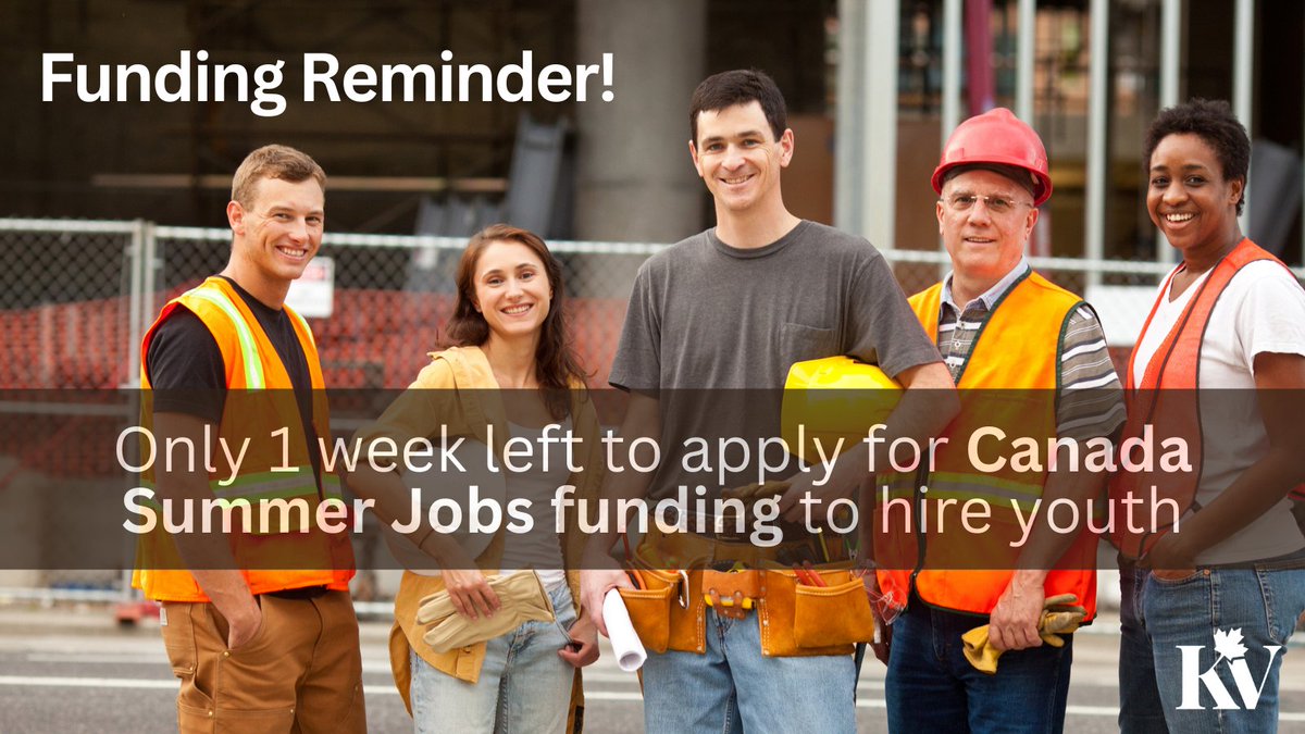 REMINDER: Deadline for #CanadaSummerJobs is Jan 10, 2024! CSJ provides funding to create quality summer work experiences for youth aged 15-30.

Before I was elected, as a #smallbusiness owner, CSJ funding helped me hire amazing young talent, some who returned FT after graduation!