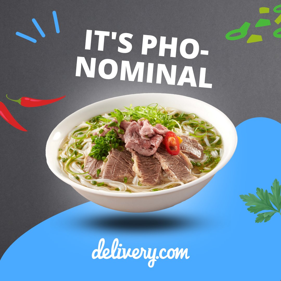 There's nothing like a hot bowl to warm you up on a cold day, pho real. 

#phonominal #phoreal #puns #pho #foodpun #deliverydotcom