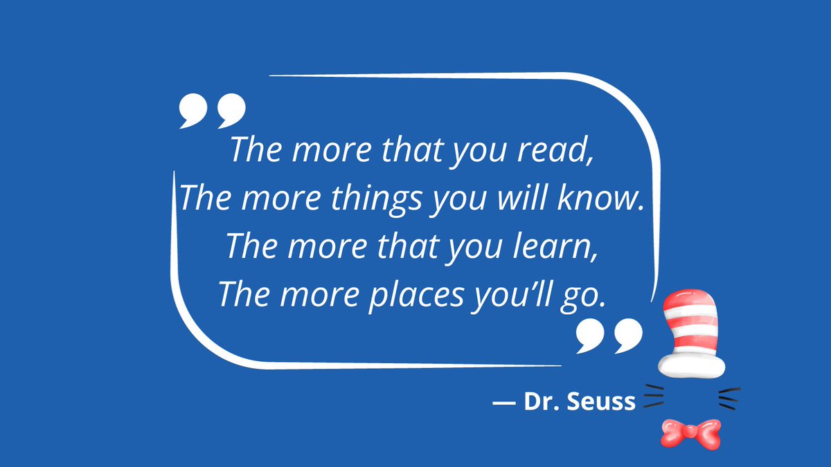 careerlearning_'s tweet image. The more that you read,
The more things you will know.
The more that you learn,
The more places you’ll go.
#DrSeuss #Seuss #LearningQuote #quoteoftheday #careerlearning #Learning