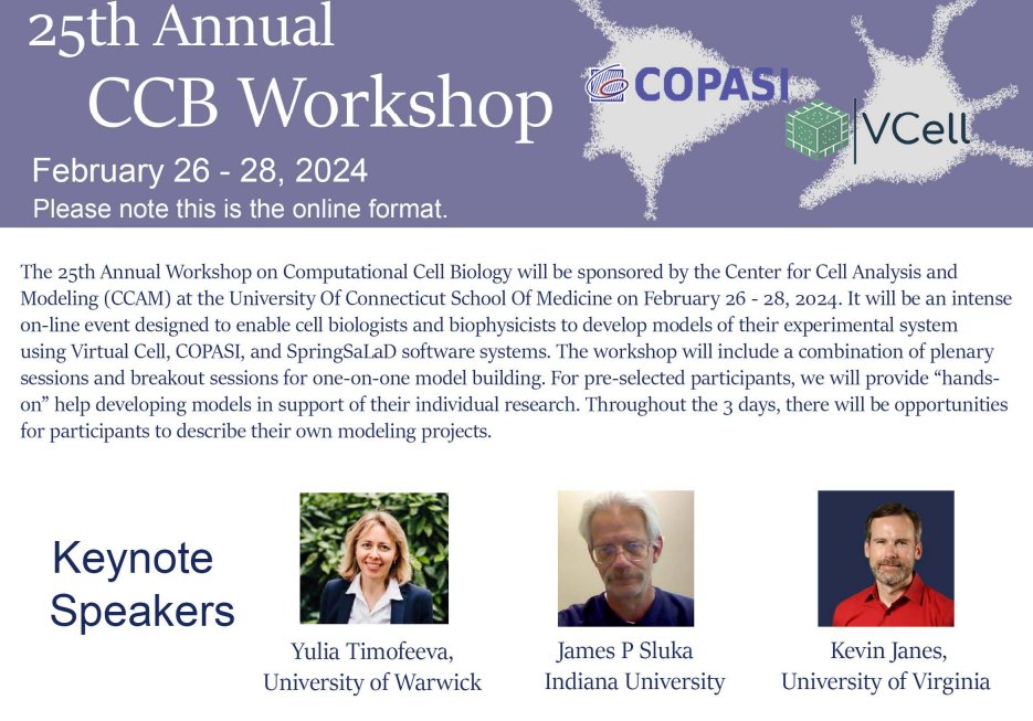 Forgot to mention the 3 Keynote Speakers on each of the 3 Days of the Zoom Workshop. Apply by Jan. 13 Here are the additional details:
vcell.org/wp-content/upl…