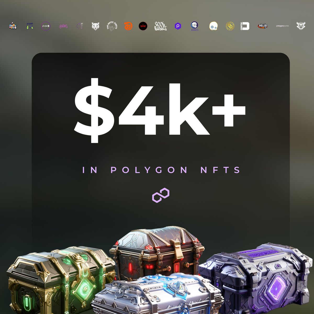 GOT CHESTS?!

Each contains AT LEAST 1 Polygon NFT!

⚔️ 228 Magic Chests
⚔️ $4,000+ combined floor value
⚔️ Airdrops until Feb 28

In partnership with the finest #OnPolygon communities.

Get yours! 🧵