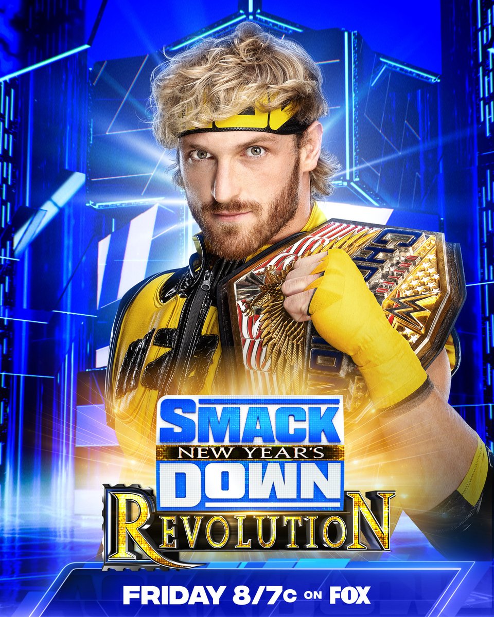 #USChampion @LoganPaul will be in the house for #SmackDown New Year's Revolution this Friday!

🇨🇦 VANCOUVER
🎟️ TICKETS ON SALE NOW: wwe.com/event/this-fri…