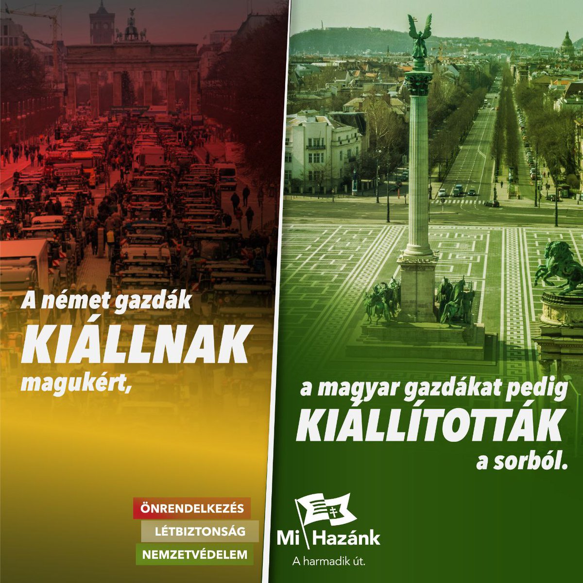 Dr_Apati_Istvan's tweet photo. 🌾A MI HAZÁNK A MAGYAR GAZDÁK MELLETT ÁLL! 🌾
🚜 Németországban több ezres gazdatüntetések kezdődtek a gázolaj-visszatérítés, illetve a traktorok gépjárműadó alóli mentességének felszámolása miatt. https://t.co/SUvSOYAMdR
#apátiistván #mihazánk #magyargazdák #virradatprogram https://t.co/zfiB065FmJ