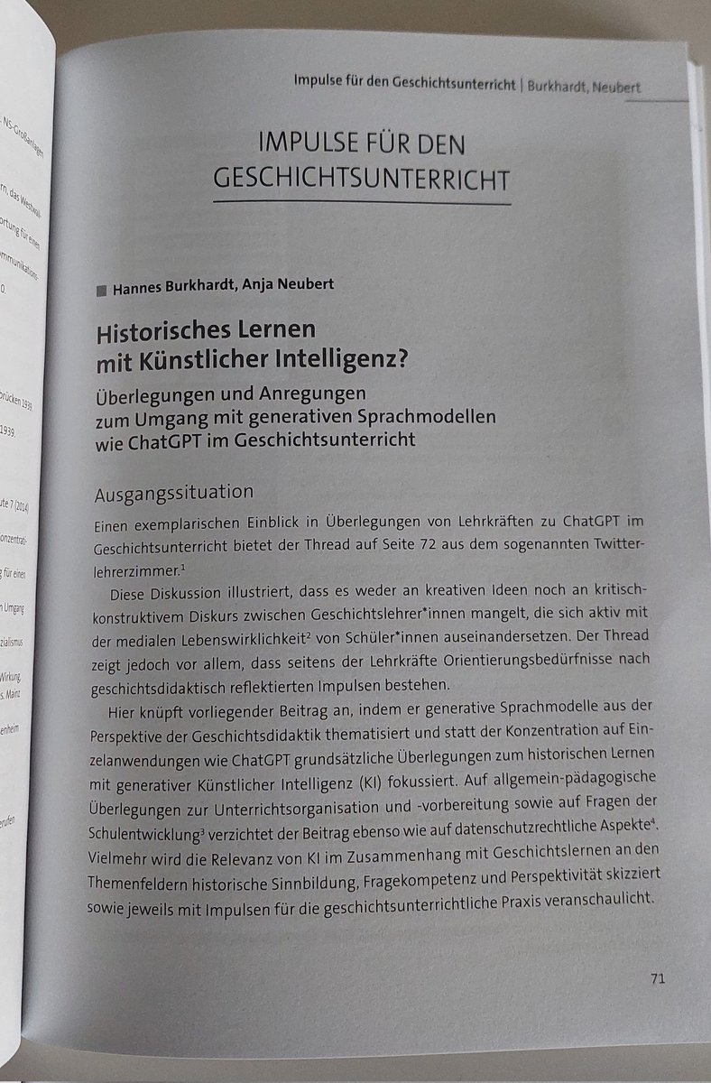 Hannes Burkhardt (@hannesburkhardt) on Twitter photo Die druckfrische Ausgabe von geschichte für heute im <a href="/Wochenschau_Ver/">Wochenschau Verlag</a> mit Beiträgen u.a. von Frank-Walter #Steinmeier zum Historikertag,@Chr_Kuchler über Stätten der NS-Propaganda als Lernorte sowie von <a href="/HISTOdigitaLE/">HISTOdigitaLE</a> und mir <a href="/HannesBurkhardt/">Hannes Burkhardt</a> zum Thema historisches Lernen mit KI. Die druckfrische Ausgabe von geschichte für heute im <a href="/Wochenschau_Ver/">Wochenschau Verlag</a> mit Beiträgen u.a. von Frank-Walter #Steinmeier zum Historikertag,@Chr_Kuchler über Stätten der NS-Propaganda als Lernorte sowie von <a href="/HISTOdigitaLE/">HISTOdigitaLE</a> und mir <a href="/HannesBurkhardt/">Hannes Burkhardt</a> zum Thema historisches Lernen mit KI.