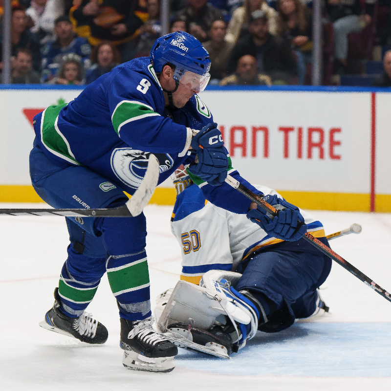 Canucks's tweet photo. The #Canucks set their 14-4-1 home record aside for the next two weeks as they set off on a seven-game road trip beginning on Thursday against the St. Louis Blues.

GAME PREVIEW | https://t.co/i25X1TBtRo