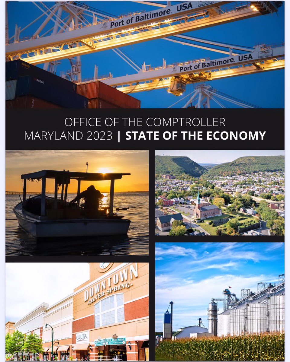 BrookeELierman's tweet photo. Today I’m proud to share the first-ever State of the Economy report released by @MDComptroller. This report contains fascinating data &amp; anecdotes of the challenges we face to creating a strong &amp; resilient economy. Take a look &amp; let us know what you think: https://t.co/SyzJyXyHlW https://t.co/1VYWWMJk9V