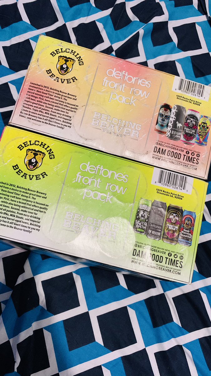 JoshDeftones's tweet photo. Belching Beaver x Deftones Front Row Pack #1 & #2 (Limited Edition) #DamGoodTimes https://t.co/73or3JfQq0