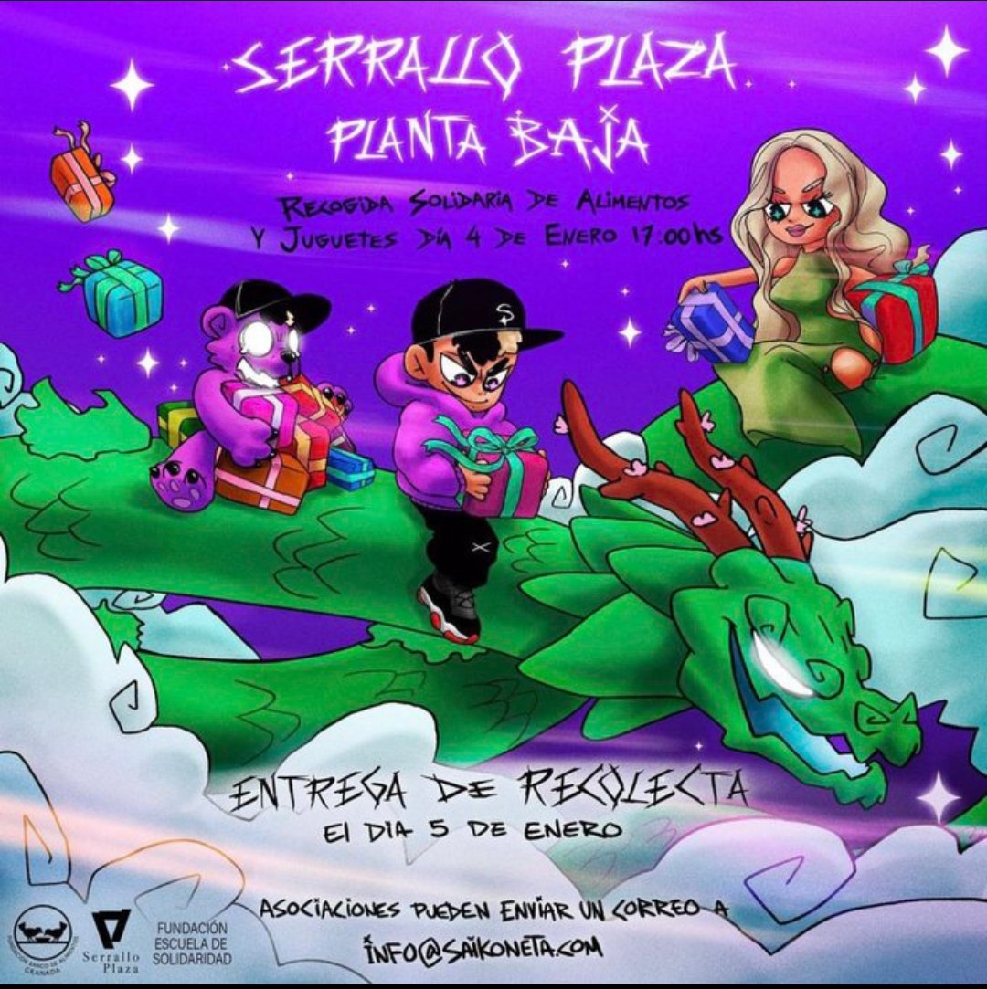 Mañana de 17:00 a 21:00 <a href="/lolaindigomusic/">lola indigo | info oficial</a> y <a href="/saikobeibe/">SAIKO</a> estarán en la explanada de la PLANTA BAJA DE SERRALLO PLAZA (Granada) recogiendo alimentos y juguetes para los más necesitados 💖🐉