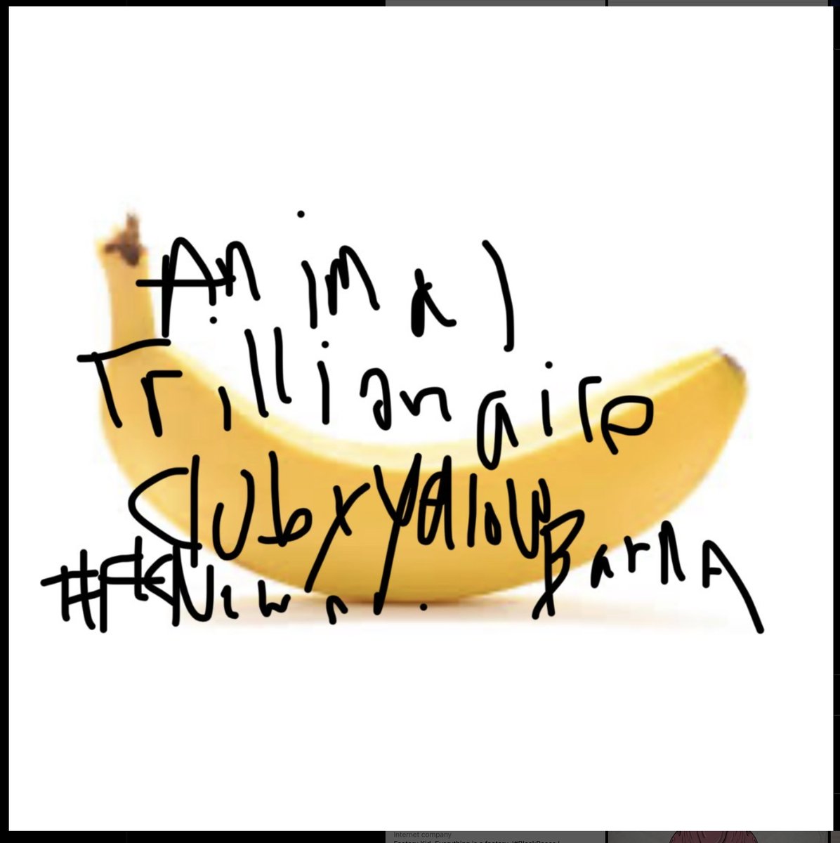 Trillionairec's tweet photo. Animal Trillionaire Club x Yellow Bananna (yellow Bannana Logo) ref: the war banana!! para de Monkey??? para de Gorilla ?????

via factory Kid News
Animal Trillionaire Club x Yellow Bananna (yellow Bannana Logo) @Trillionairec via Factory Kid News https://t.co/8rs8WSMLEo