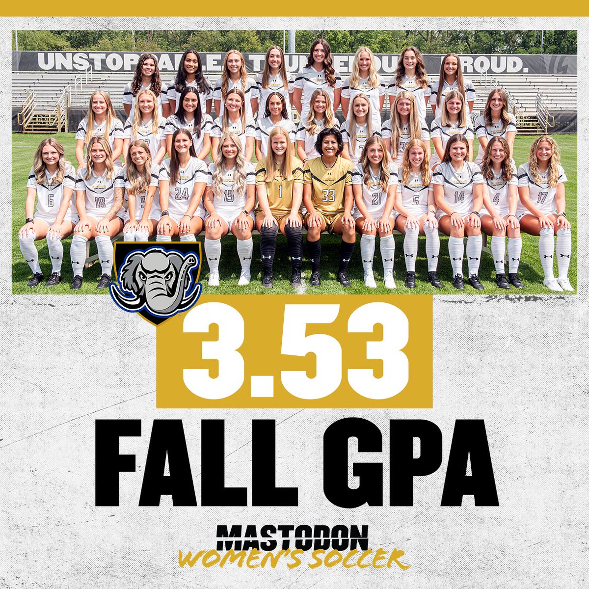 MastodonWSoccer's tweet photo. Great semester in the classroom and showing solid improvement as a team. Looking forward to an awesome Spring on the field, and more importantly, in the classroom once again! https://t.co/VhDtT3wN0e