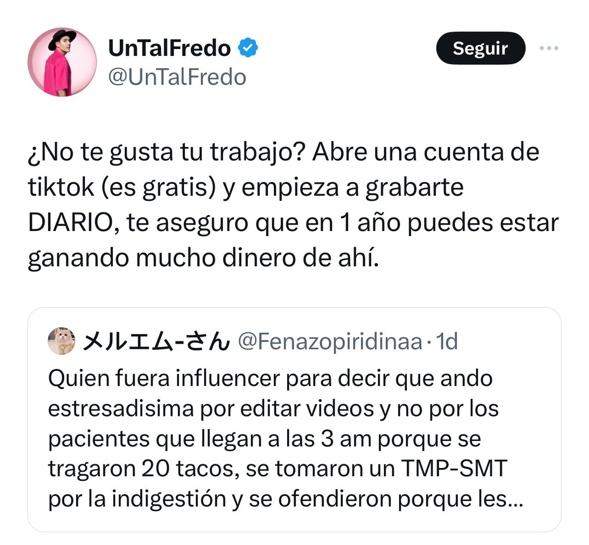 NoSoyGreciosa's tweet photo. Me da mucha risa cuando los influencers se atacan así, porque aunque evidentemente es un trabajo y facturan de ahí, ni de cerca está de ser algo tan sumamente necesario e importante como ser médico o cualquier otro profesionista. No se equivoquen 💅🏻 https://t.co/lEUtVDwyDl