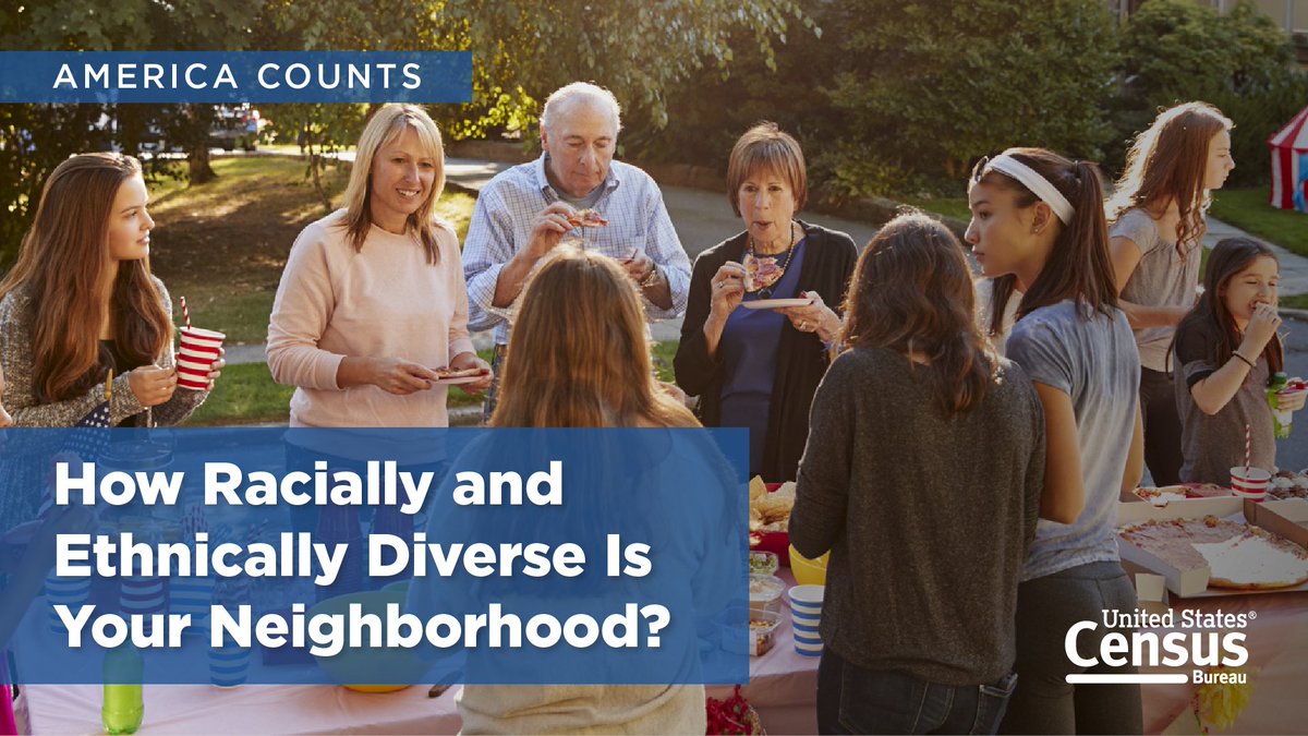 How racially and ethnically diverse is your #neighborhood?

Some of the most diverse neighborhoods in 2020 were in Anchorage, #Alaska and Queens County, #NewYork.

Learn more on #AmericaCounts: census.gov/library/storie…

#2020Census #CensusData #community #DiversityIndex #diversity