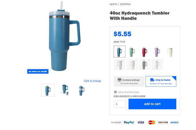 Skip the $45 Stanley cup and go with a $5.55 thermal beverage cup from Five Below.   Put the other $39