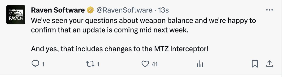 charlieINTEL's tweet photo. Weapon balancing update for Warzone coming next week. https://t.co/LKTM09HJcZ