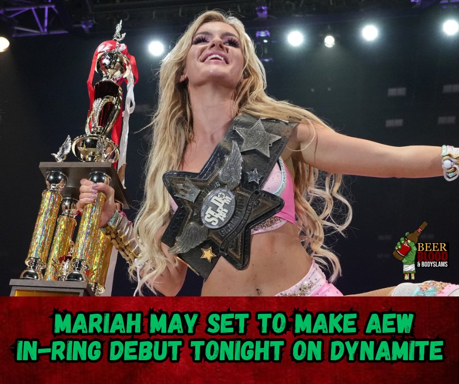 International star @MariahMayx is set to make her long awaited AEW in-ring debut on AEW Dynamite tonight! #aew #prowrestling #mariahmay #wwe