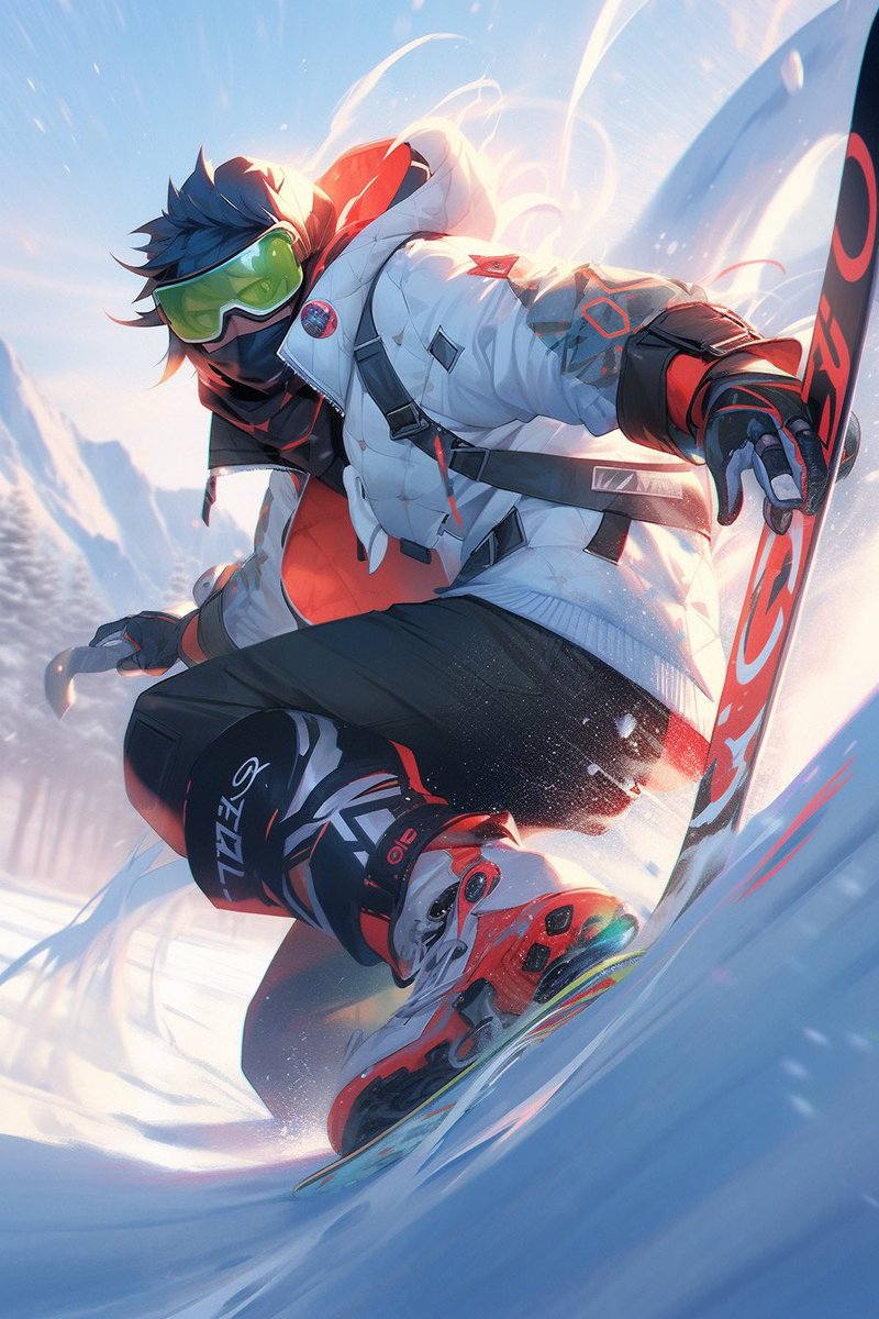 Dream_Anomaly's tweet photo. A dance with the mountain, a rush of adrenaline — winter has met its match. 
Good Night Folks!

❄️🏂 #nijijourney #WinterSports #MountainAdventures #ExtremeSports #AdrenalineJunkie #SnowLife #BoardLife #WinterWonder #SnowAction #FrostpunkWarrior #digitalart https://t.co/HEfi3HkYBi