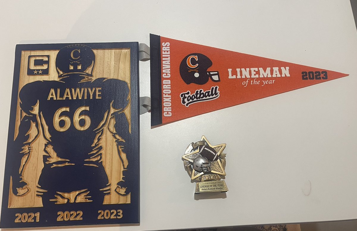 AlawiyeHameed's tweet photo. Very blessed and humbled to receive W.H.Croxford Lineman of the Year and League All-Star. https://t.co/tOOsYzJJys