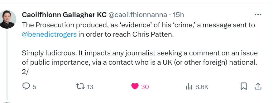 Benedict Rogers 羅傑斯 tweet media