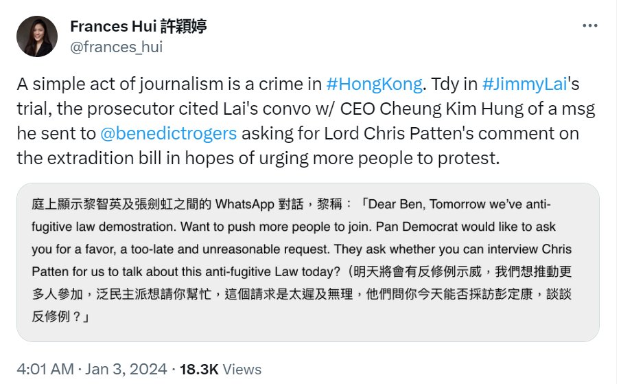 Benedict Rogers 羅傑斯 tweet media