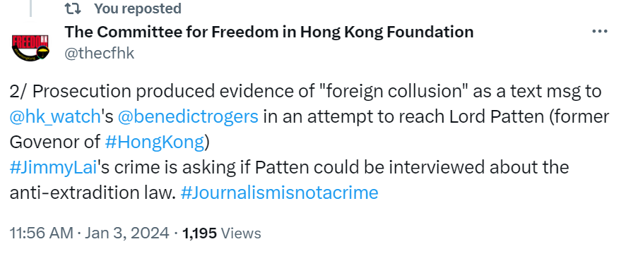 Benedict Rogers 羅傑斯 tweet media