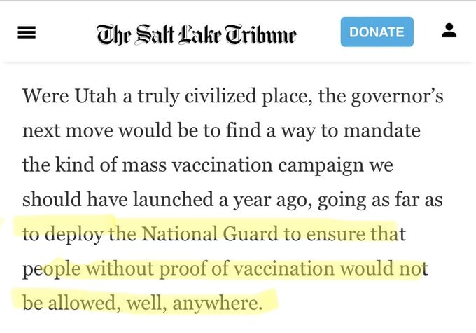 Let's not forget those luminaries of fascism and stupidity at The Salt Lake Tribune (though in fairness, there was nothing unusually stupid about this among the Left in 2022: at least 60% were this dumb).