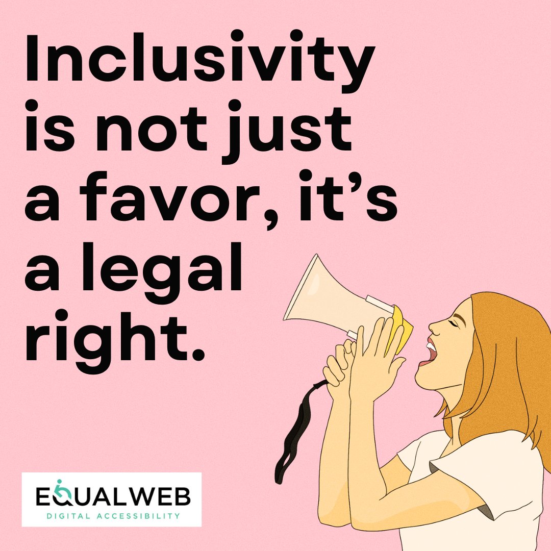 EqualWebDotCom's tweet image. How many users were not able to access the content on your website?
Individuals with disabilities want to use your products and services but simply can’t.
EqualWeb offers technological solutions that make your website inclusive to all.
Learn more:
hubs.ly/Q02f87yv0