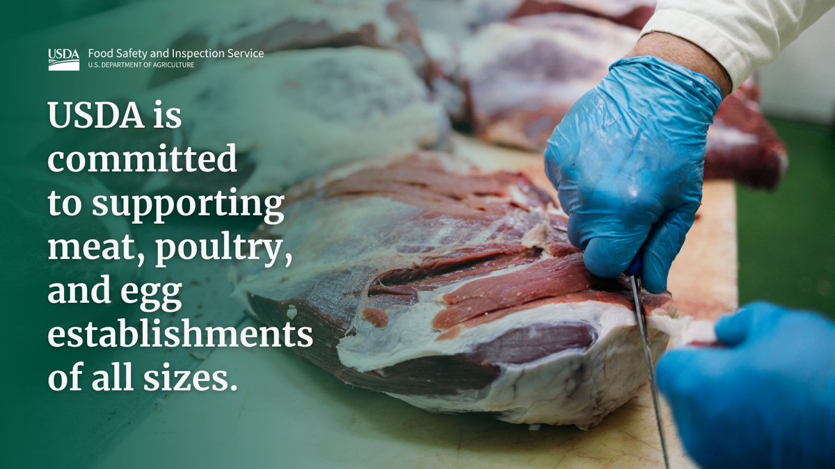 USDAFoodSafety's tweet photo. Multiple programs are in place to provide resources for small and very small meat and poultry establishments. Learn more: https://t.co/Oyp3opFdZc #MeatMonth https://t.co/oOBRd2bKfU