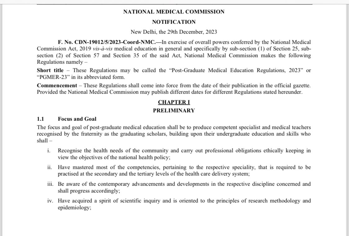 danielpradeep_m's tweet photo. 📢 Exciting news for the medical community! 🏥 The National Medical Commission has just released the Official Gazette of "Post-Graduate Medical Education Regulations, 2023" (PGMER). 📘 Stay informed, stay ahead! 🚀 #MedicalEducation #PGMER2023 #MedTwitter #NMCUpdates #NEETPG https://t.co/q3oTHsuWGz
