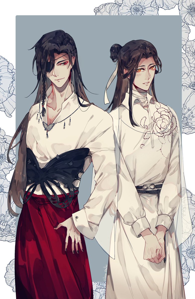 Saw some cool outfits from Dior when I was in New York!
Wanted to draw Hua Cheng and Xie Lian wearing something inspired by it ^^

#Tgcf