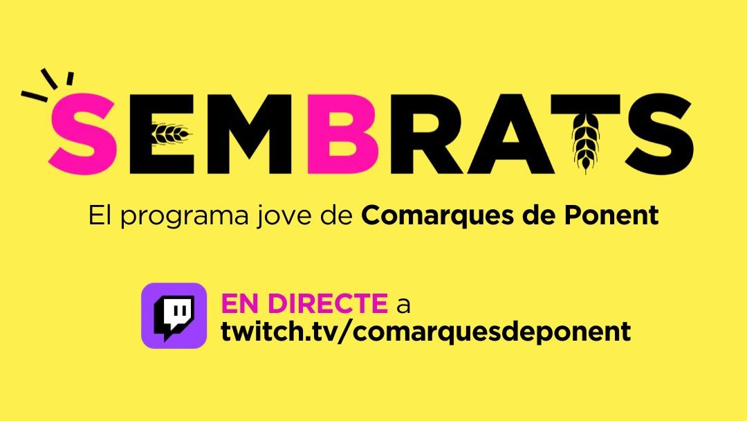 ComarquesPonent's tweet photo. A partir de les 20h pots gaudir del primer #Sembrats al nostre canal de Twitch: https://t.co/P2YQPNQujb https://t.co/EF9GQigKMR
