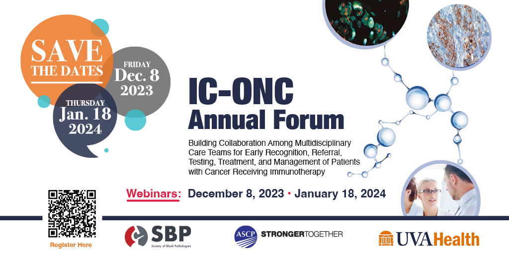 ASCP_Chicago's tweet photo. Join us on January 18 for IC-ONC Annual Forum &amp; participate in a case-based webinar designed to help cancer care teams stay up to date on advances in renal cell carcinoma &amp; bladder cancer. Learn more &amp; register now: https://t.co/xAENEKKqAL 

#SBP #SocietyOfBlackPathologists https://t.co/apmoAqQ3dY