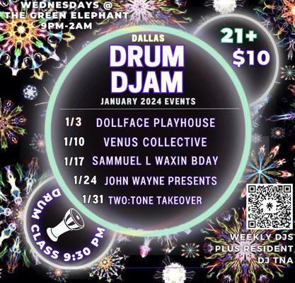 Trying to get out more in 2024?? Come out tonight for our first Drum Djam of the year 🥁! @dollfaceplayhouse is taking over and you know what that means..... #wewearpink! T03M1ZZL3 EULAN THROW3D SOUNDBYTE TNA