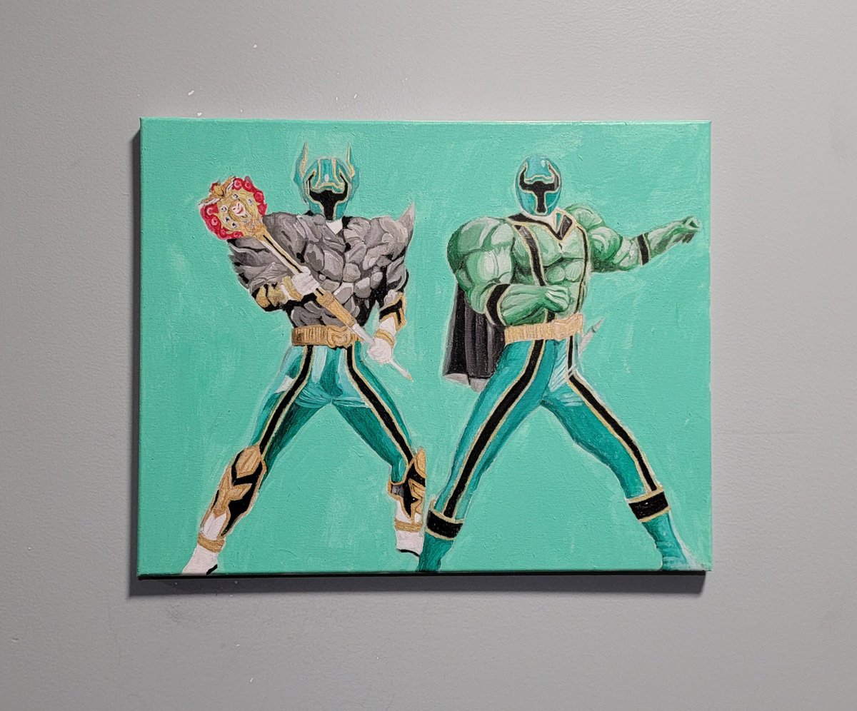JasonPez's tweet photo. #sentai #supersentai #supersentaiseries #Magiranger #magigreen #PowerRangers #powerrangersmysticforce #magicalsourcemysticforce #ibelieveinmagic #greenranger #greenpowerranger #xanderbly #painting #artwork #acrylicpaint #notdigitalart #notAI https://t.co/UOPQSehzlp