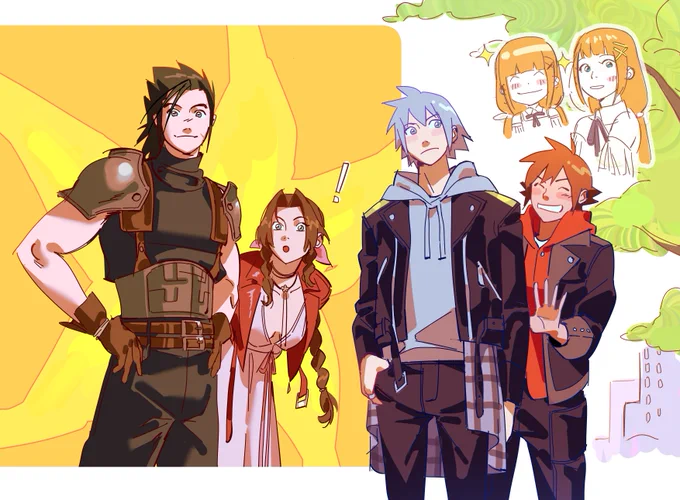 happy 2024 everyone!!! had 2 start the year w some ff7 + kh4 doodles 