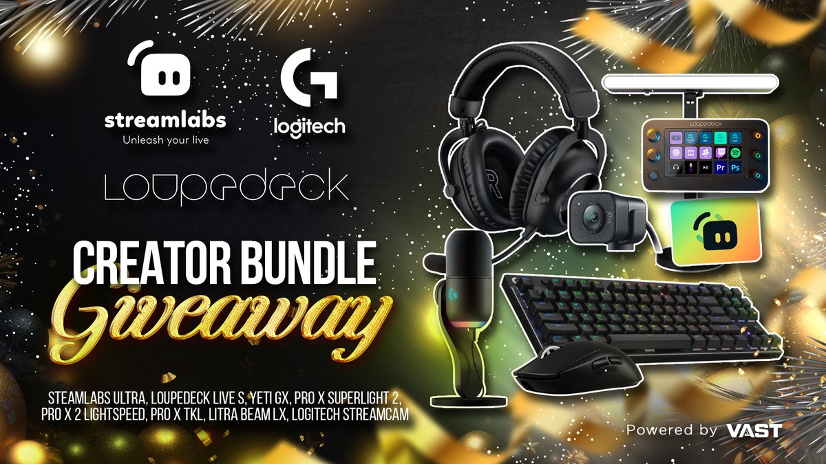 Logitech G (@logitechg) on Twitter photo 2024 is your year to start streaming and we're making easy for you with this incredible creator bundle! 🥳🎙✨
- Retweet + Like
- Follow <a href="/streamlabs/">Streamlabs</a>, <a href="/LogitechG/">Logitech G</a> & <a href="/Loupedeck/">Loupedeck</a>
Enter Here: vast.link/Streamlabs?sf1… 2024 is your year to start streaming and we're making easy for you with this incredible creator bundle! 🥳🎙✨
- Retweet + Like
- Follow <a href="/streamlabs/">Streamlabs</a>, <a href="/LogitechG/">Logitech G</a> & <a href="/Loupedeck/">Loupedeck</a>
Enter Here: vast.link/Streamlabs?sf1…