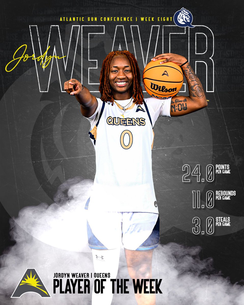 ASUN Women's Basketball (@asunwbb) on Twitter photo #ASUNWBB α΄Κα΄Κα΄Κ α΄κ° α΄Κα΄ α΄‘α΄α΄α΄ - <a href="/famousjordyn1/">Jordyn Weaverπ¦ΆπΎ</a>
βͺοΈ Posted her 3β£rd double-double of the season against Gardner-Webb π―
βͺοΈ Set a new career-high in points with 2β£4β£ π€©
π| asunsports.org/news/2023/12/2β¦
#ASUNBuilt | #RoyalsRise | <a href="/QueensWBB/">Queens (N.C.) Womenβs Basketball</a> #ASUNWBB α΄Κα΄Κα΄Κ α΄κ° α΄Κα΄ α΄‘α΄α΄α΄ - <a href="/famousjordyn1/">Jordyn Weaverπ¦ΆπΎ</a>
βͺοΈ Posted her 3β£rd double-double of the season against Gardner-Webb π―
βͺοΈ Set a new career-high in points with 2β£4β£ π€©
π| asunsports.org/news/2023/12/2β¦
#ASUNBuilt | #RoyalsRise | <a href="/QueensWBB/">Queens (N.C.) Womenβs Basketball</a>