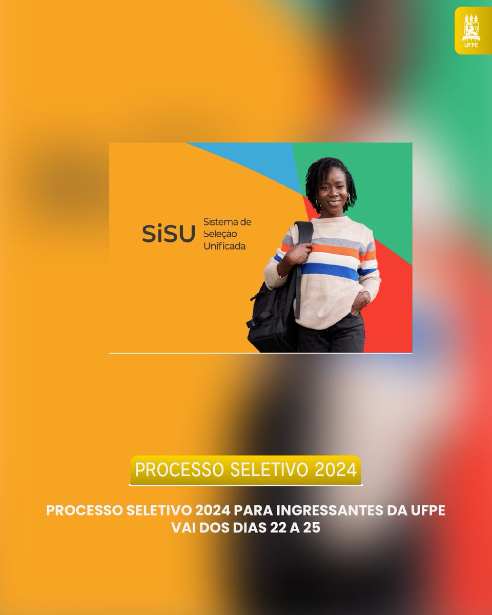 ufpeoficial's tweet photo. 📆 Cronograma Sisu 2024
Inscrição: 22 a 25 de janeiro 
Resultado: 30 de janeiro 
Matrícula dos selecionados: 1° a 7 de fevereiro 
Manifestação de interesse na lista de espera: 30 de janeiro a 7 de fevereiro 

📌 Fique de olho no nosso portal!
#ufpe #sisu #enem #graduação #prograd https://t.co/o6LIFaE7eI