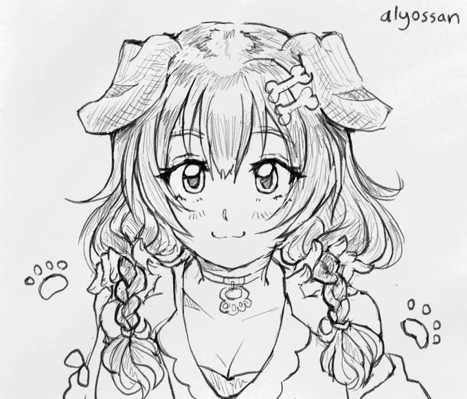 Another pencil sketch test! Inugami Korone :3

#できたてころね 