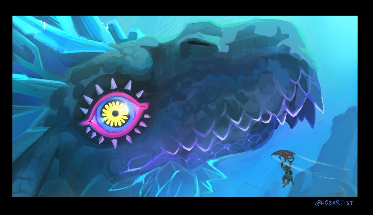 I don't have to much time to paint a dragon for the new year BUT I just remember I'd made this BotW fanart, I'll paint a new dragon somewhere this year 😅