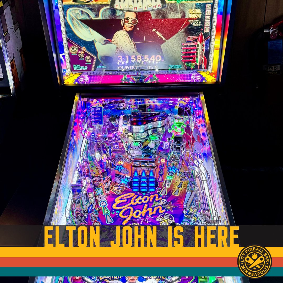 littpinballbar's tweet photo. Let’s kick off the 2024 with a new game, shall we?
#pinball #littpinballbar #LITT #littpinball #jerseyjackpinball #eltonjohn #newgameday #pintech #uptown https://t.co/yq5tsB2eaK
