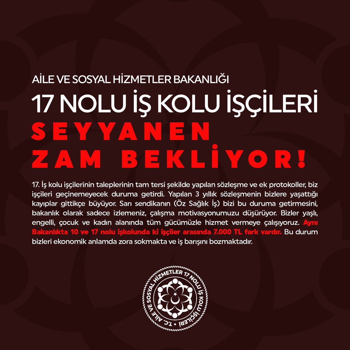 ashb_iscileri's tweet photo. @ztarikdaroglu @AhmetAYDIN_02 Bakanlık kamu işçileriniz mağduriyet yaşıyor. #İsciye8binSeyyanen https://t.co/iisE0nn4AZ