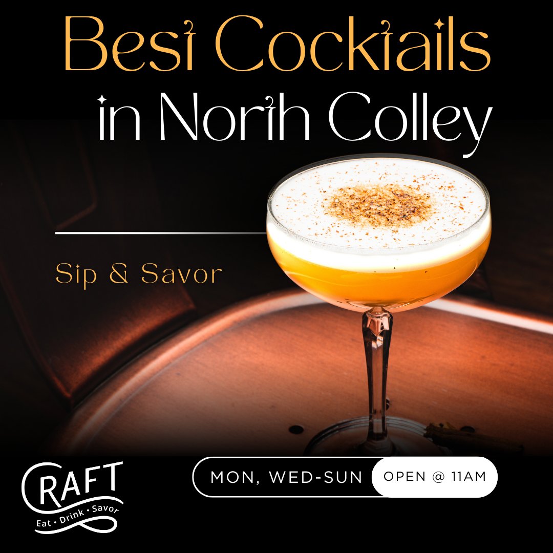 Sip, savor, and soak in the chic vibes of North Colley 🍸 Our signature cocktails, like the NoCo Cosmo and Mermaid's Dream, are the stars of the show. Bring your friends and revel in the unique mixology experience. 🍹 #NorthColleyNights 🌆 #CraftedCocktails