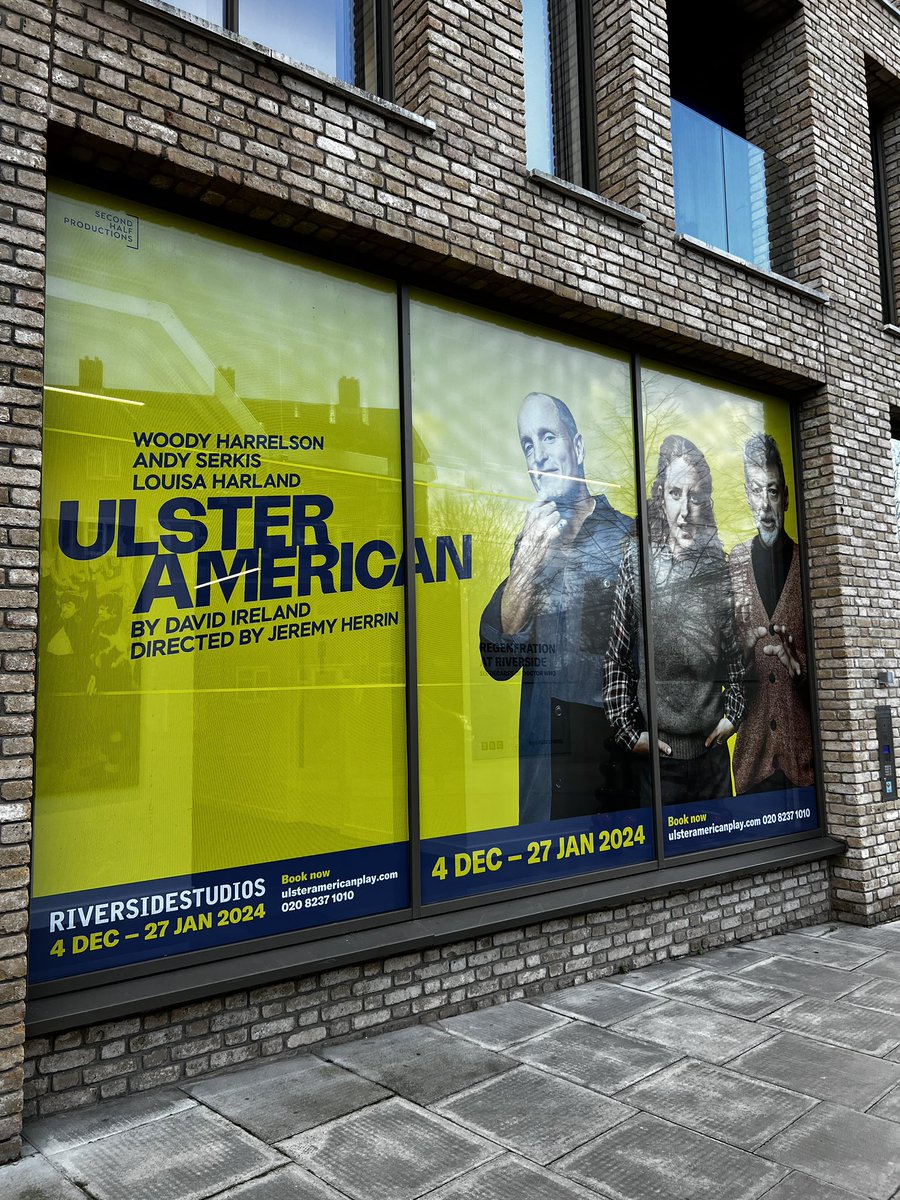 #UlsterAmerican play at <a href="/RiversideLondon/">Riverside Studios</a>  was absolutely brilliant 🤩 this afternoon. Bravo @louisa_harland <a href="/andyserkis/">Andy Serkis</a> &amp; <a href="/WoodyHarrelson/">Woody Harrelson</a> !! 👏👏👏