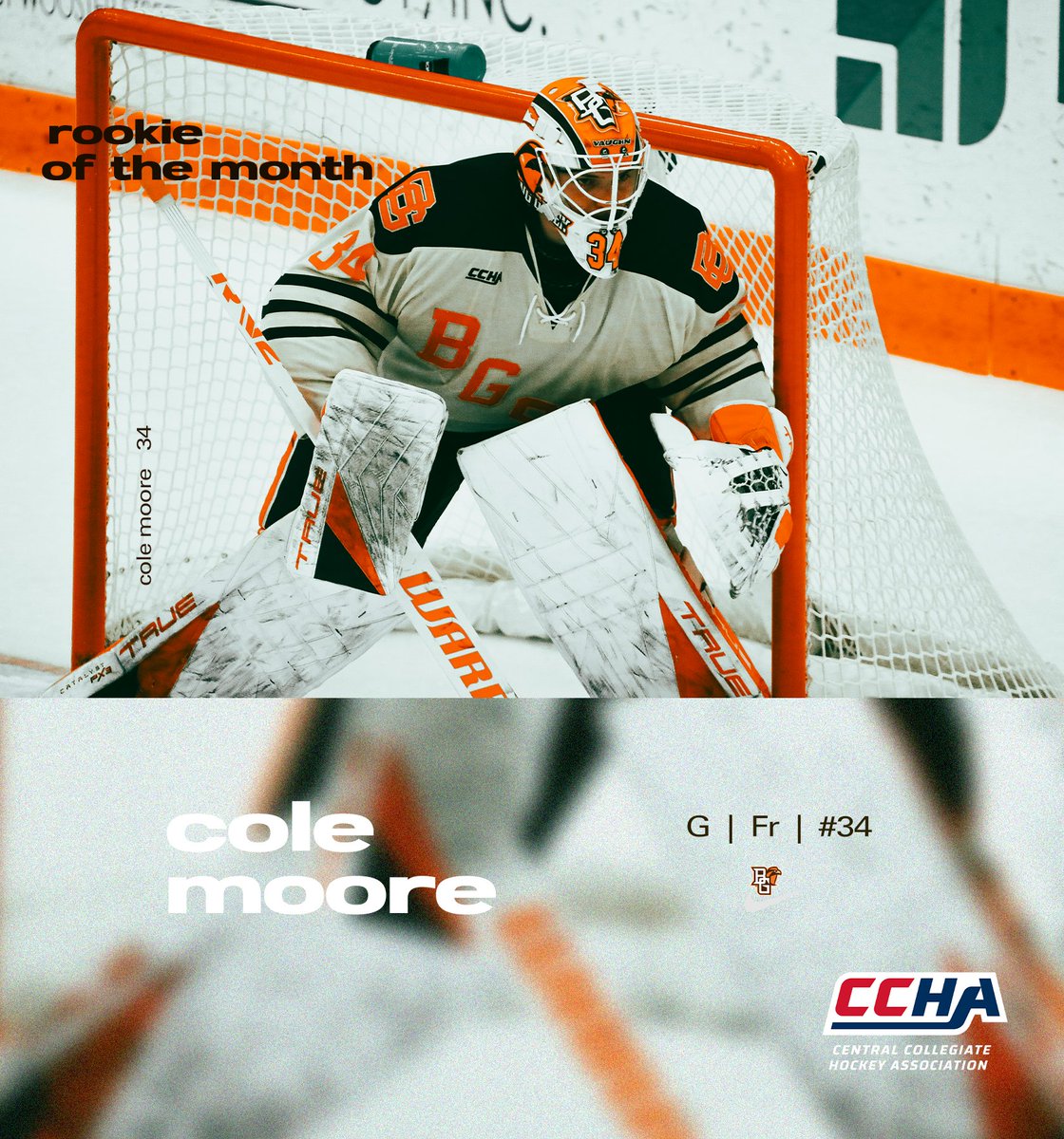 Congratulations to Freshmen Cole Moore for being named CCHA Rookie of the Month!!👏

Great Job Cole! 

📰bit.ly/4aEP3fL

#AyZiggy