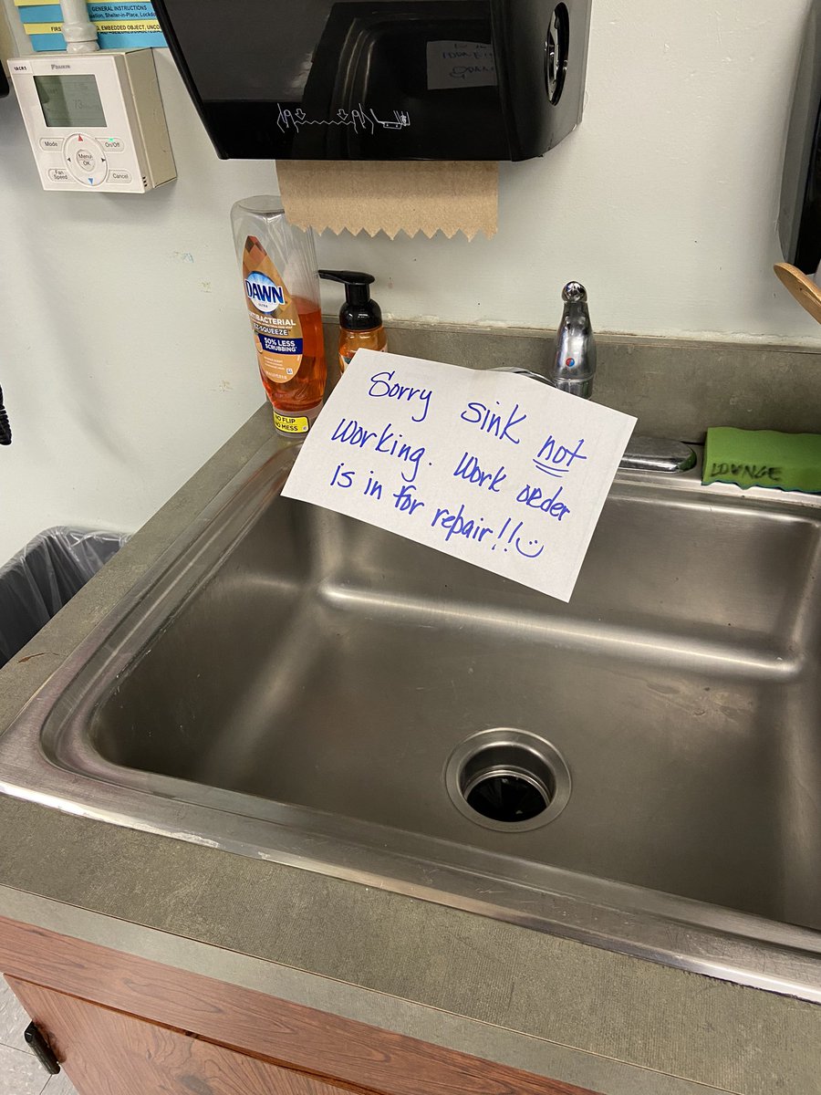 Came back from winter break to this note at school. <a href="/kateklise/">kateklise</a> does this mean we need to read “Regarding the Sink” for next year’s Ridgeway One Read! 😂