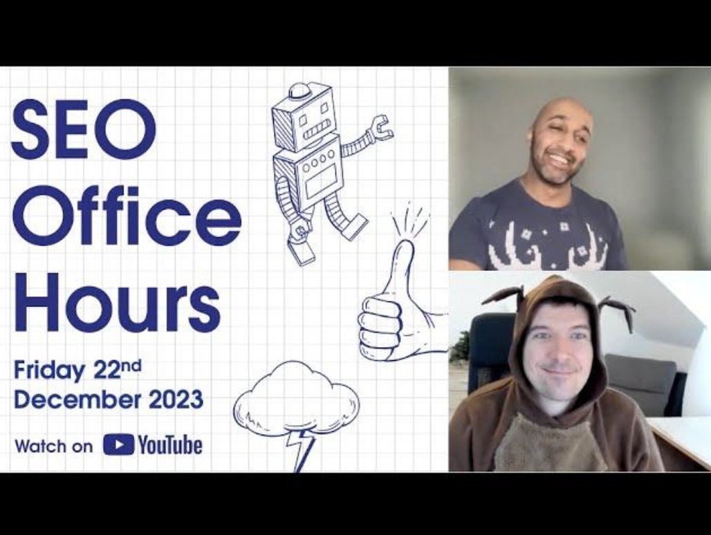 J Turnbull 🇺🇦 (@seojoblogs) on Twitter photo Did you miss our last SEO Office Hours before the holidays?
Don't worry you can watch it all here. View the recording of our last SEO Office Hours for 2023 with <a href="/AzeemDigital/">Azeem Ahmad</a> and <a href="/TomAnthonySEO/">Tom Anthony</a> with <a href="/MichaelChidzey/">Michael Chidzey</a>.
youtube.com/watch?v=jpfn7a…
#SEOOfficeHours Did you miss our last SEO Office Hours before the holidays?
Don't worry you can watch it all here. View the recording of our last SEO Office Hours for 2023 with <a href="/AzeemDigital/">Azeem Ahmad</a> and <a href="/TomAnthonySEO/">Tom Anthony</a> with <a href="/MichaelChidzey/">Michael Chidzey</a>.
youtube.com/watch?v=jpfn7a…
#SEOOfficeHours