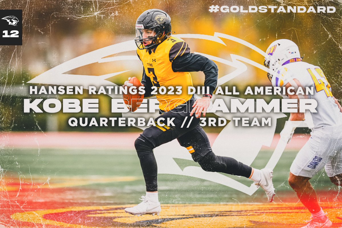 UWOFootball's tweet photo. Congratulations to our 𝐇𝐚𝐧𝐬𝐞𝐧 𝐑𝐚𝐭𝐢𝐧𝐠𝐬 𝟐𝟎𝟐𝟑 𝐃𝐈𝐈𝐈 𝐀𝐥𝐥-𝐀𝐦𝐞𝐫𝐢𝐜𝐚𝐧: 𝗞𝗼𝗯𝗲 𝗕𝗲𝗿𝗴𝗵𝗮𝗺𝗺𝗲𝗿

The graduating Senior finished the season with 2992 passing yards and 39 passing TDs with another 503 yards and 5 TDs on the ground.

#TitanUp | 𝟭𝟮 https://t.co/ad8SwrBQke