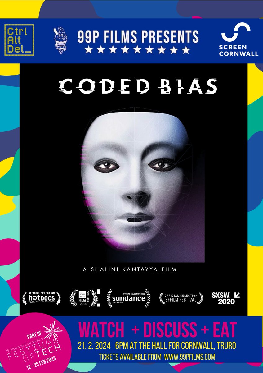 Have you seen Ctrl Alt Del is hosting a film night with 99p Films? While tickets are included with the main summit tickets, it's also open up to anyone who wants to see the amazing @CodedBias film featuring @jovialjoy and join the discussion and the feast. 99pfilms.com/events/99p-fil…